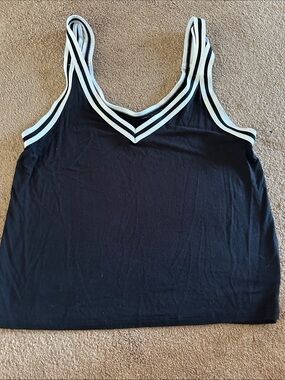 American Eagle Outfitters Black Tank with White Contrast Trim